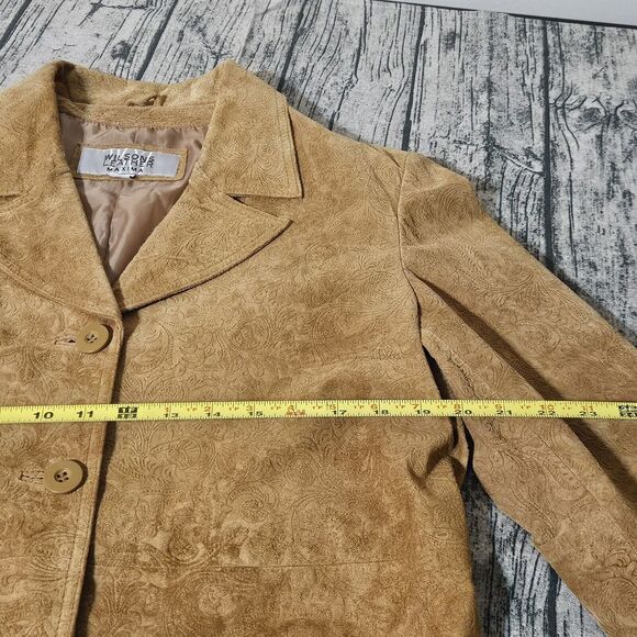 Wilson's Leather Maxima Women's Suede Caramel jacket Size L - Picture 9 of 15